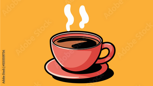 Simple coffee cup illustration for caffeinated beverage concept