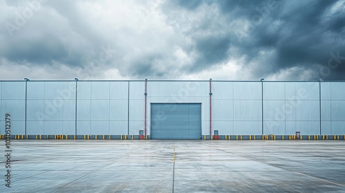 Wallpaper Mural Expansive industrial warehouse under a cloudy sky.  Torontodigital.ca