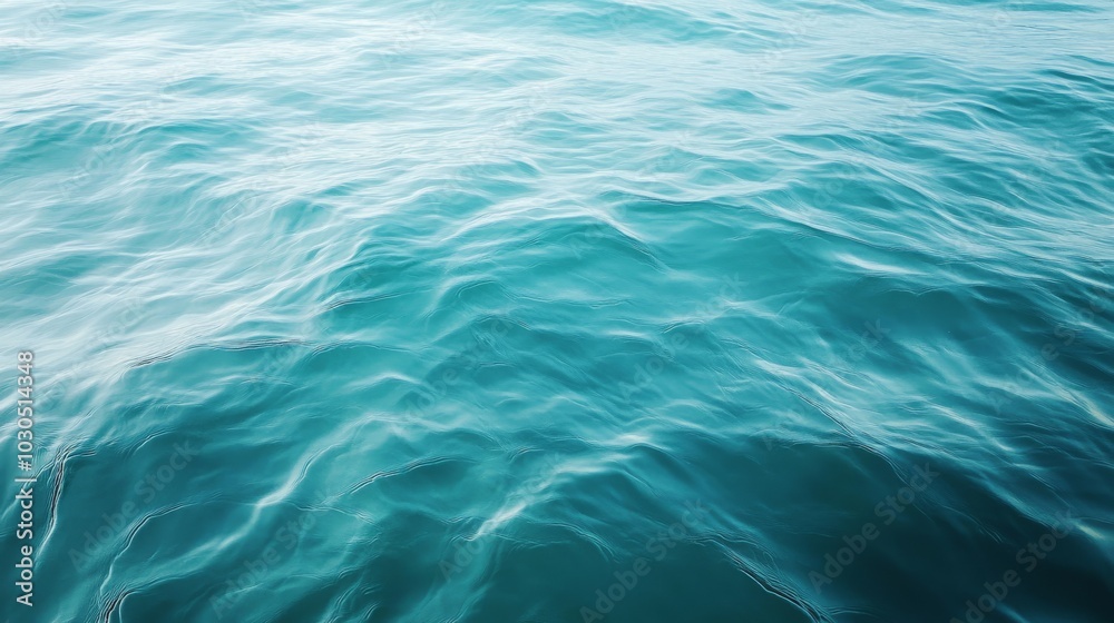 Green-blue ocean water with gentle ripples, natural background. 