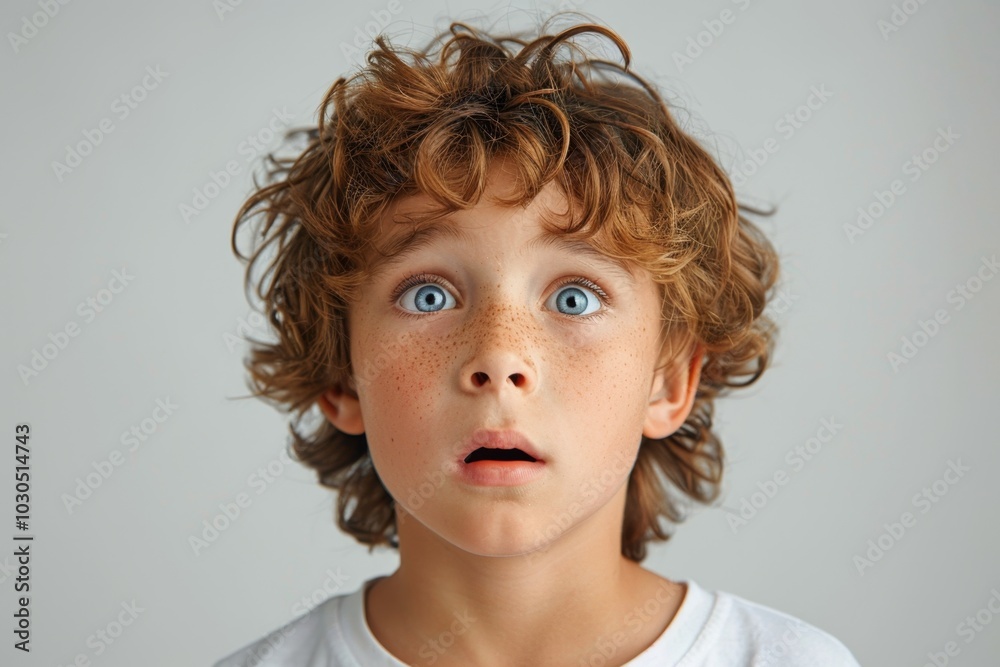 Shocked Boy Expressing Surprise and Wonder Shocked Boy Expressing Surprise and Wonder