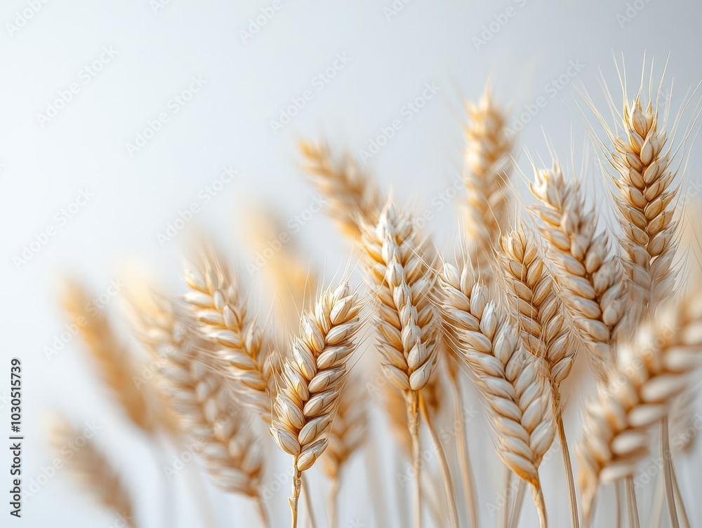 horizontal wheat ears stretch across a white background, capturing the essence of agriculture and nature's bounty with full depth of field horizontal wheat ears stretch across a white background, capturing the essence of agriculture and nature's bounty with full depth of field