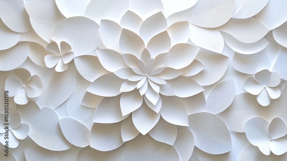 Minimalist paper cut floral pattern with soft, symmetrical petals, creating a clean, modern botanical design, paper cut floral, minimalist floral pattern Minimalist paper cut floral pattern with soft, symmetrical petals, creating a clean, modern botanical design, paper cut floral, minimalist floral pattern