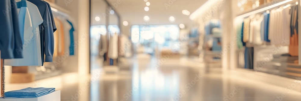 Blurred interior of a modern clothing store with soft lighting, showcasing racks of pastel-colored garments and a polished floor reflecting ambient light. Blurred interior of a modern clothing store with soft lighting, showcasing racks of pastel-colored garments and a polished floor reflecting ambient light.