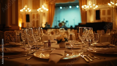 Elegant Wedding Table Setting with Serene Atmosphere