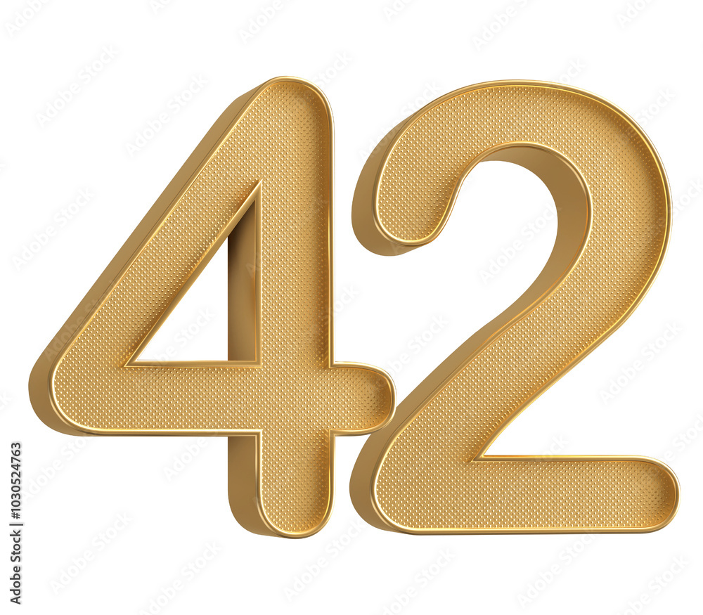 Gold 3D Number 42 Gold 3D Number 42