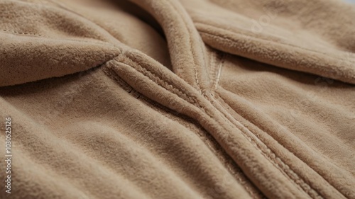 Close up on bathrobe fabric showing soft texture