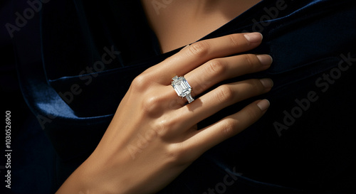 Elegant ring showcased on hand jewelry with luxurious design and sparkling details