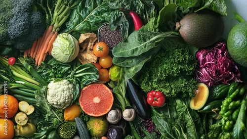 Wallpaper Mural Various fresh vegetables laid out Torontodigital.ca
