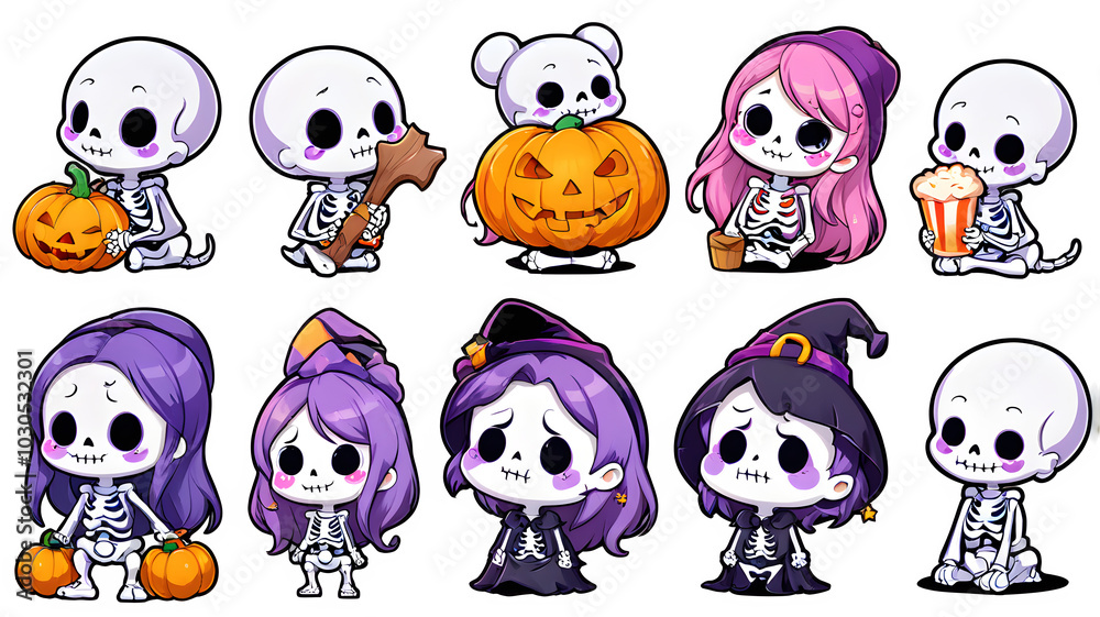 set of halloween monsters set of halloween monsters