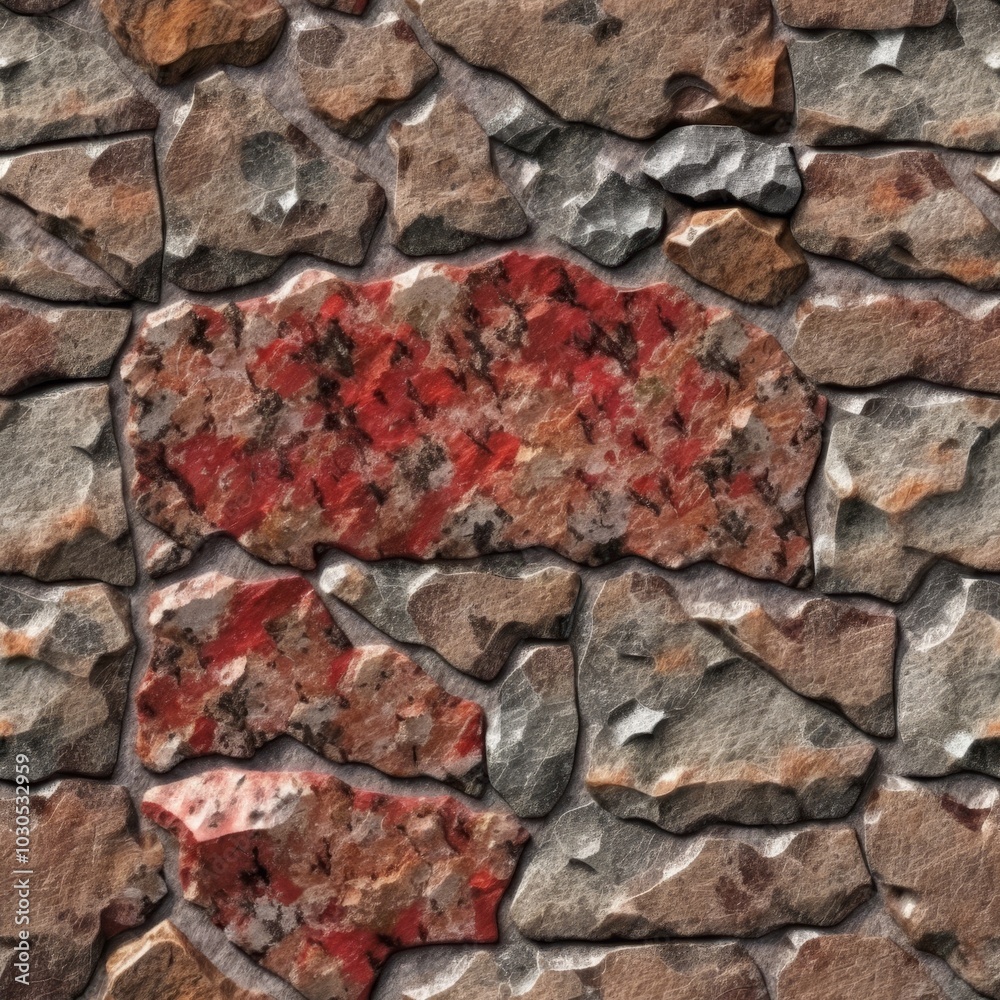 Seamless natural granite red texture with deep veins. Seamless natural granite red texture with deep veins.