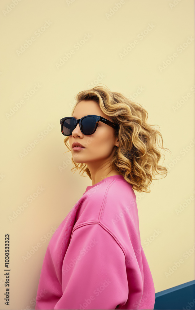Young attractive woman posing on the city streets in sunglasses. Fashion photo shoot outdoors. Young attractive woman posing on the city streets in sunglasses. Fashion photo shoot outdoors.