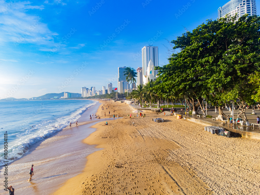Nha Trang at dawn.
A resort town in Vietnam. Early morning. The central city embankment. Mid-October, high waves in the sea. Shooting from a drone. Nha Trang at dawn.
A resort town in Vietnam. Early morning. The central city embankment. Mid-October, high waves in the sea. Shooting from a drone.