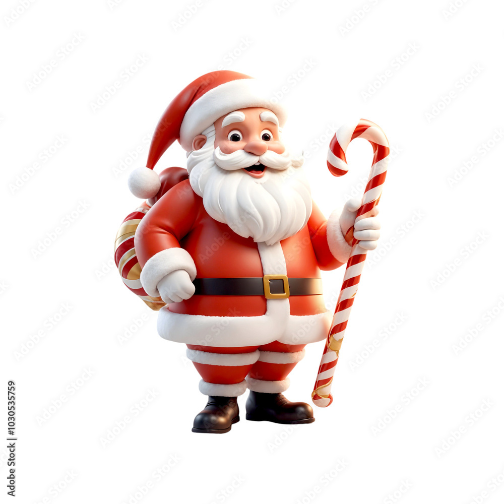 Cute Santa Claus 3d character on transparent background isolated. Christmas Santa png Cute Santa Claus 3d character on transparent background isolated. Christmas Santa png