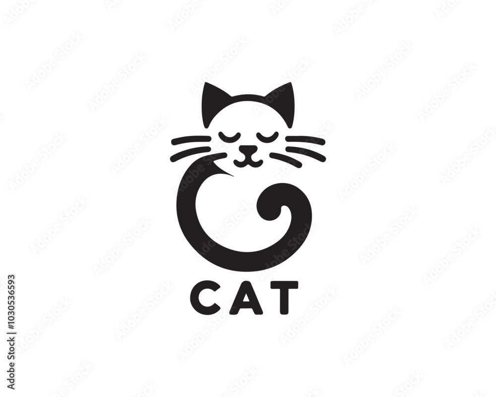 black and white cat logo black and white cat logo