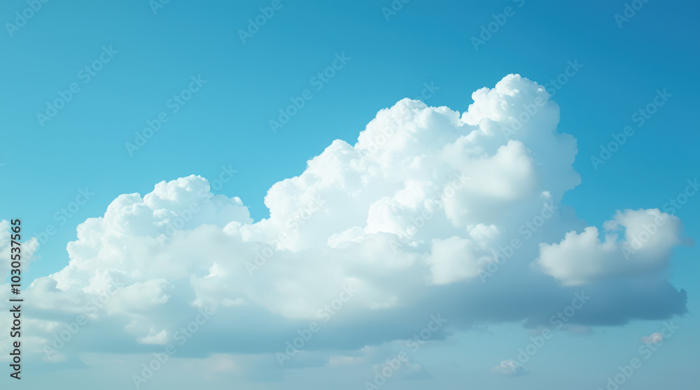 Bright Blue Sky with Puffy White Clouds - Clear Day Sky Background for Nature and Weather-Themed Designs Bright Blue Sky with Puffy White Clouds - Clear Day Sky Background for Nature and Weather-Themed Designs
