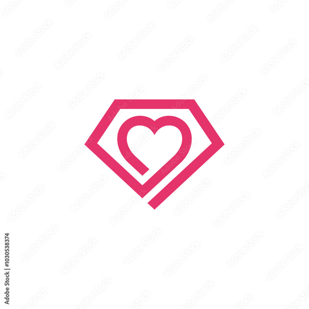 Diamond Heart Logo design vector template Diamond Heart Logo design vector template