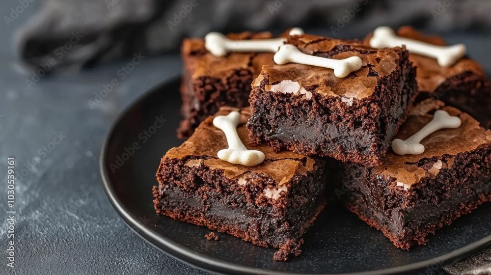 Halloween Skeleton Brownies with Sugar Bones