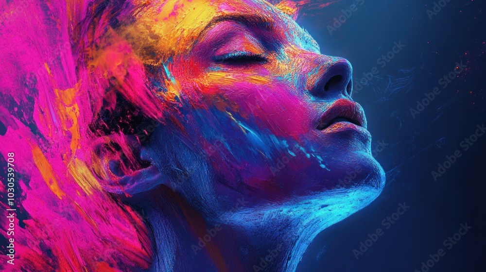 Neon hand-painted art with glowing strokes and vibrant colors, creating a unique blend of traditional and modern techniques. Neon hand-painted art with glowing strokes and vibrant colors, creating a unique blend of traditional and modern techniques.