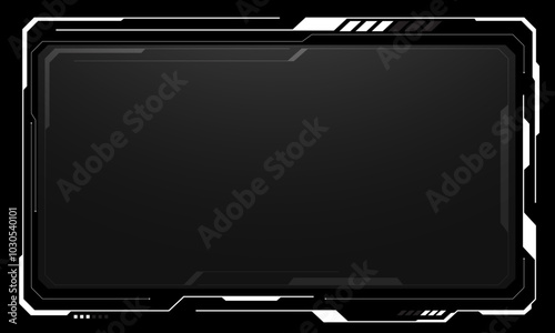 HUD frames white grey user interface elements design modern technology futuristic control panel screen digital hologram window gaming menu touching cyber monitor set on black background vector