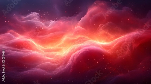 Abstract Red Nebula Cosmic Sky Art