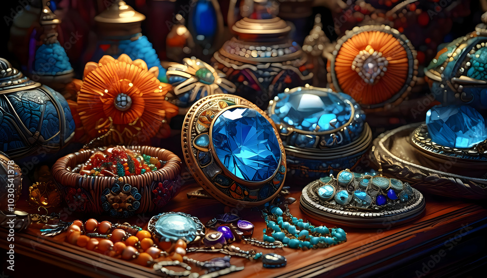 Abstract Jewelry shop and hobby concepts on digital art concept, Generative AI. Abstract Jewelry shop and hobby concepts on digital art concept, Generative AI.