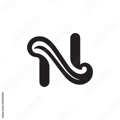 Stylish and Fluid Letter N Logo Icon Template - A Creative, Elegant Design Ideal for Modern Brands Looking for a Sophisticated, Artistic Logo That Combines Sleekness and Contemporary Aesthetics.
