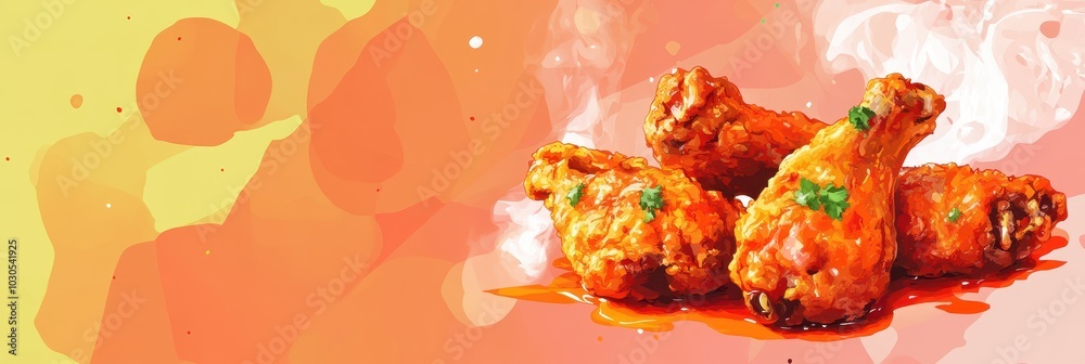 Delicious and spicy chicken wings garnished with herbs. Perfect for gatherings, parties, or game day celebrations. Delicious and spicy chicken wings garnished with herbs. Perfect for gatherings, parties, or game day celebrations.