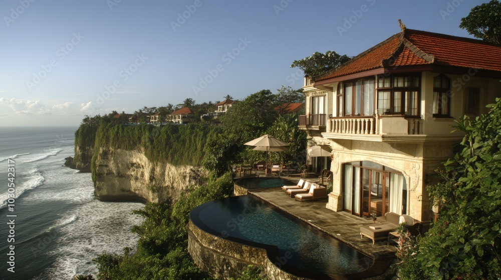 Obraz premium Cliffside Villa Pool.