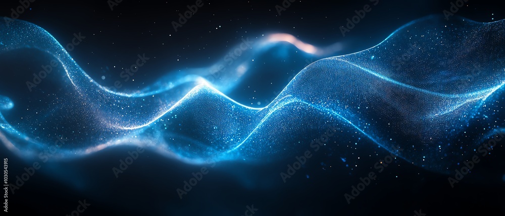 Contemporary tech background with flowing blue abstract lines that define direction and create a sense of motion and energy Contemporary tech background with flowing blue abstract lines that define direction and create a sense of motion and energy