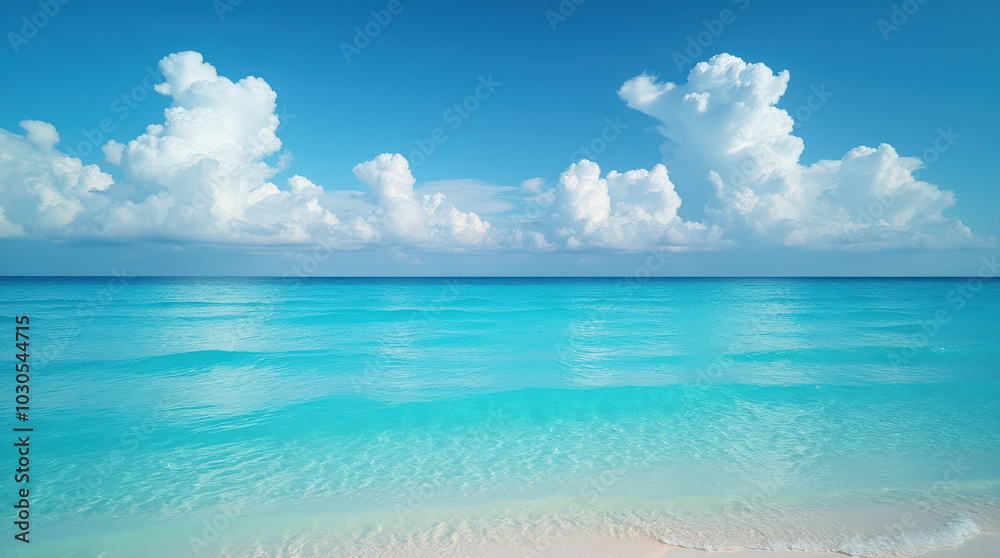 Vibrant Ocean and Cloudscape Image | Blue Sky, Calm Seas, Tropical Clouds, and Stunning Horizon View for Nature and Travel Photography Vibrant Ocean and Cloudscape Image | Blue Sky, Calm Seas, Tropical Clouds, and Stunning Horizon View for Nature and Travel Photography