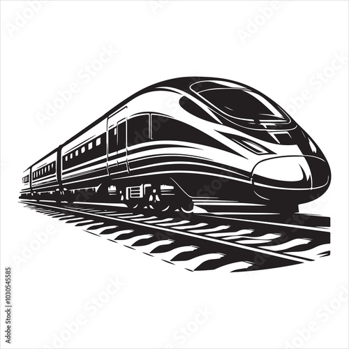 Freight Carrier Cargo Train Silhouette Art  , black colour vactor 