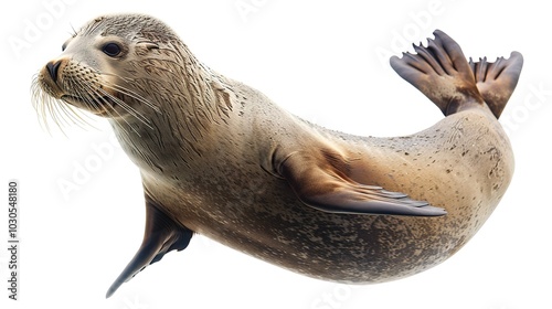 A Marine Animal on White Background - a captivating and unique visual. The marine animal on a pure white backdrop creates an enchanting and distinct scene.