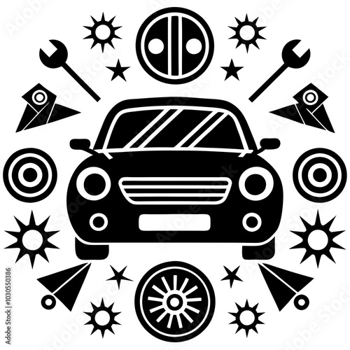 best car silhouette vector with white background