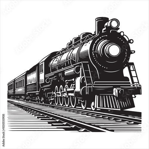 Freight Carrier Cargo Train Silhouette Art  , black colour vactor 