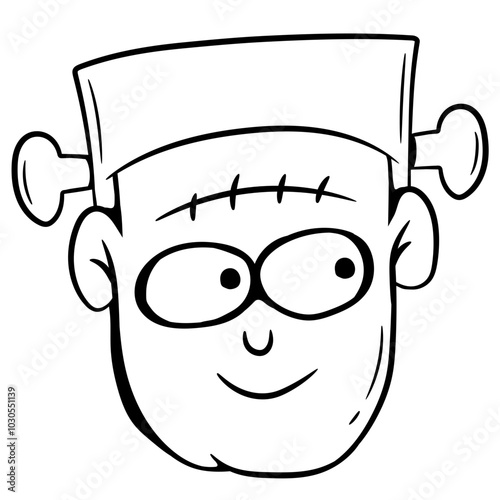 frankenstein cartoon face.