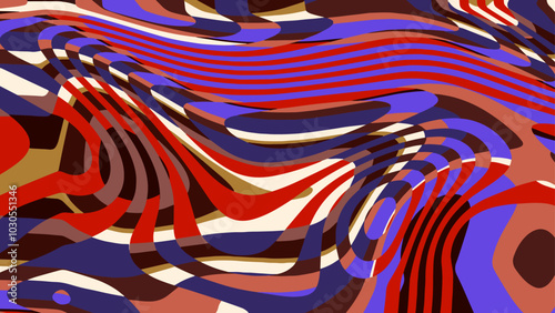 Vector liquid abstract background. Bright multicolor backdrop with stripes