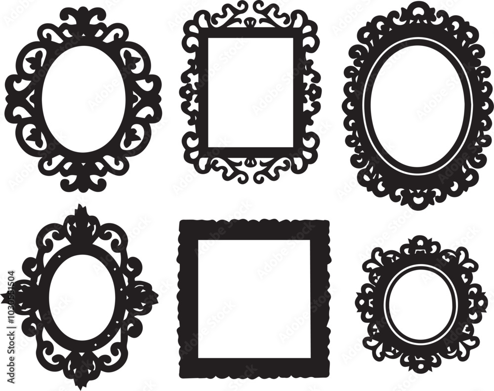 Set frames. Hand drawn vector illustration Set frames. Hand drawn vector illustration