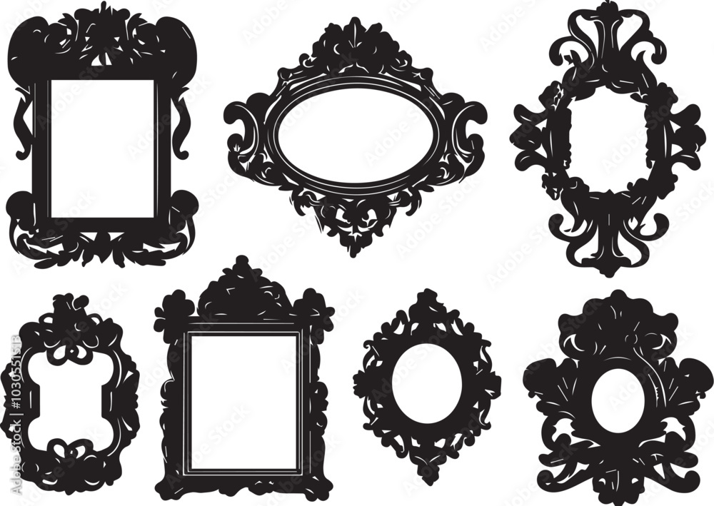 Set frames. Hand drawn vector illustration Set frames. Hand drawn vector illustration