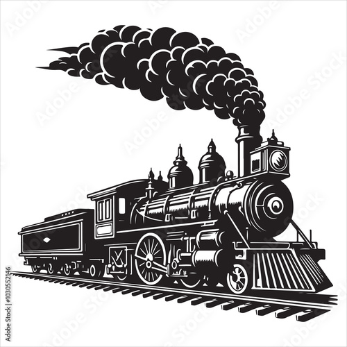 Freight Carrier Cargo Train Silhouette Art  , black colour vactor 
