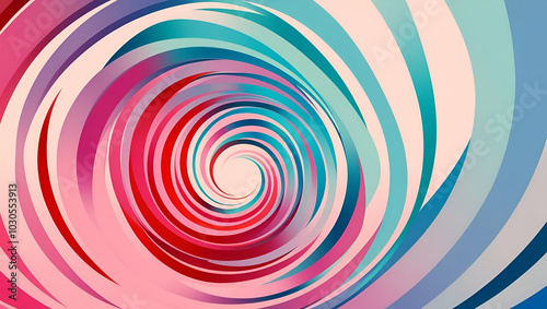 Vibrant Fibonacci Spiral in Digital Illustration Background