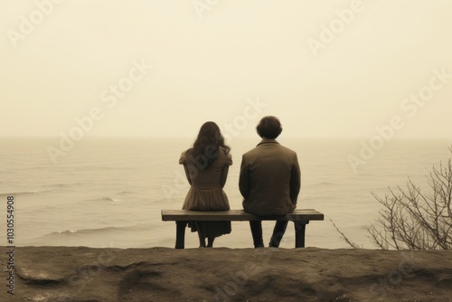 Photography of sad couple photography outdoors sitting.