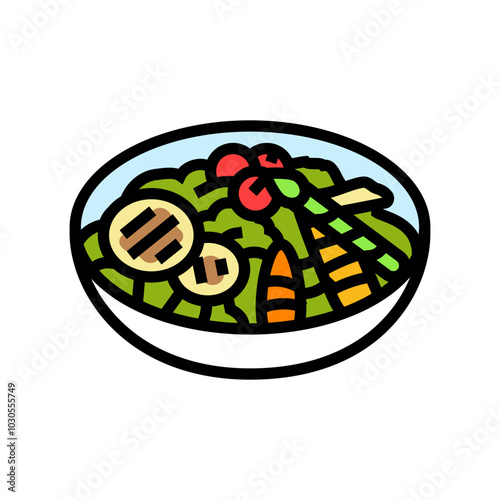 grilled vegetables vegan food color icon vector. grilled vegetables vegan food sign. isolated symbol illustration