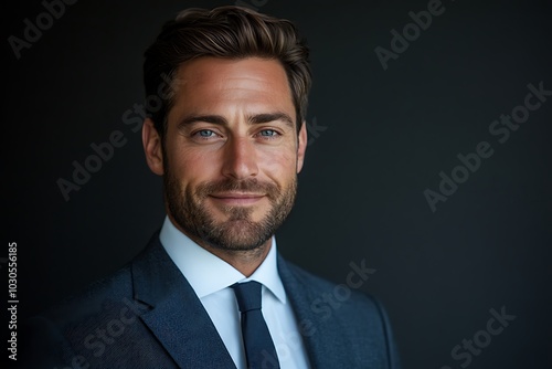 Portrait of a Confident Businessman in a Blue Shirt