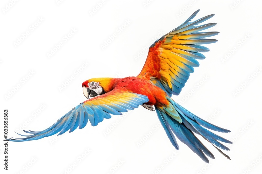 Fototapeta premium Parrot fly animal macaw bird.