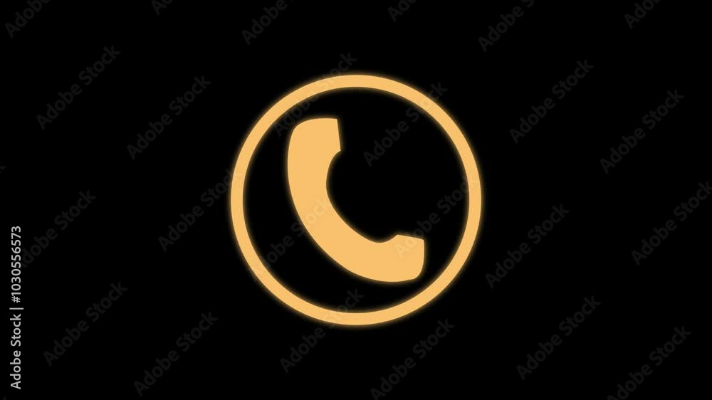 incoming call phone dial icon animation video black background footage incoming call phone dial icon animation video black background footage