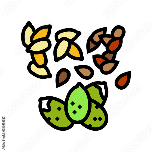 seeds vegan food color icon vector. seeds vegan food sign. isolated symbol illustration