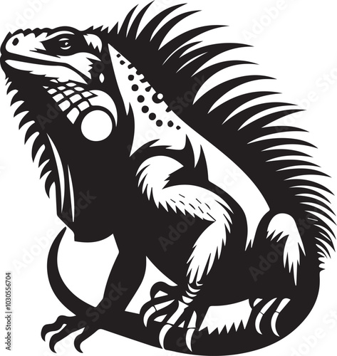 Wallpaper Mural Iguana silhouette vector Torontodigital.ca