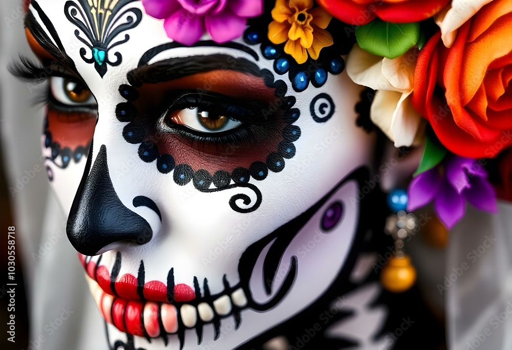 Creative Calavera Halloween Makeup for Dia de los Muertos and All Souls Day Creative Calavera Halloween Makeup for Dia de los Muertos and All Souls Day