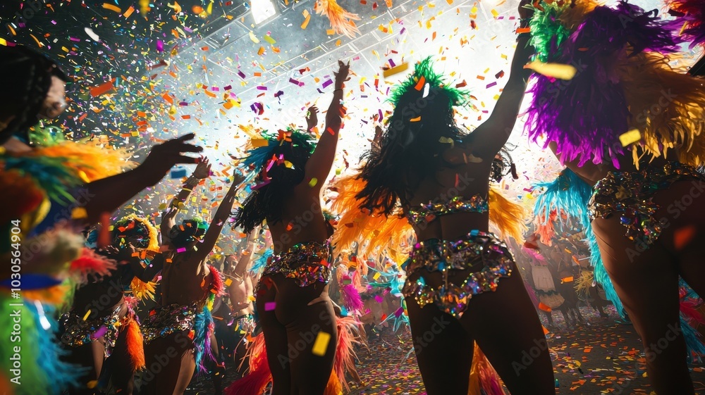 Fototapeta premium Hands reaching up in carnival celebration