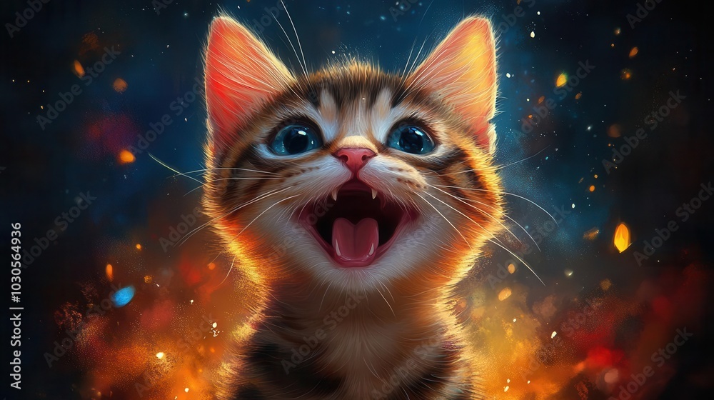 happy and cute cat laughing joyfully illustrated in a playful style with bright colors and an engaging expression that radiates warmth and happiness happy and cute cat laughing joyfully illustrated in a playful style with bright colors and an engaging expression that radiates warmth and happiness